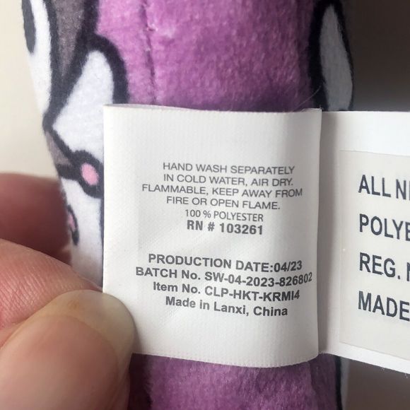 Kuromi Sanrio Hello Kitty Plush Backpack Clip Keychain NWT 2023 New Purple - Picture 5 of 9